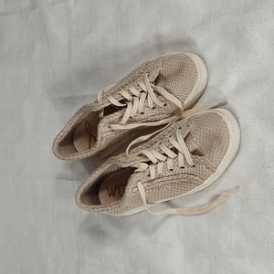 Sam Edelman Lace Up Crochet Sneakers Beige Tan Off White Women Size 9.5M